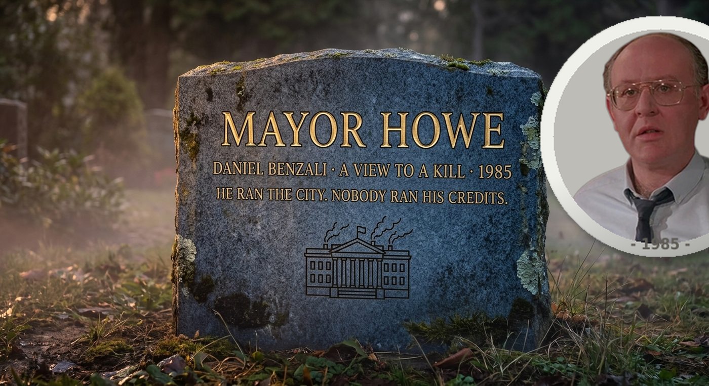 Mayor Howe's ceremonial stone in blue-grey granite with gold lettering