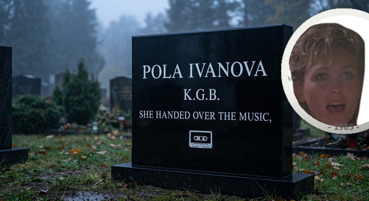 Pola Ivanova headstone in black granite with white lettering