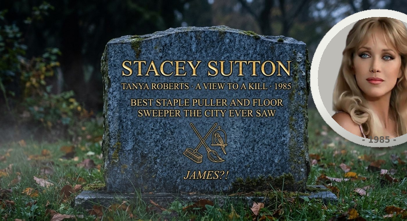 Stacey Sutton headstone in blue-grey granite with gold lettering