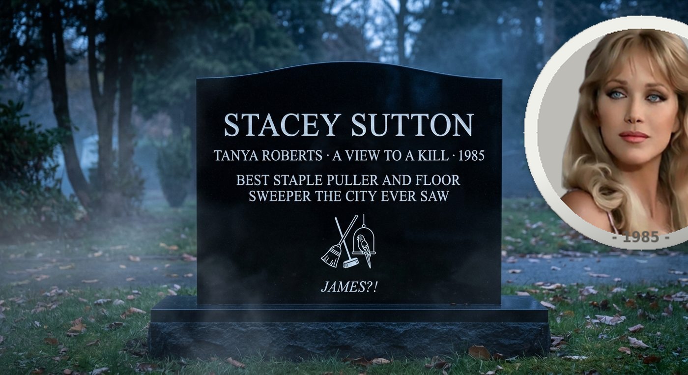 Stacey Sutton headstone in black granite with white lettering