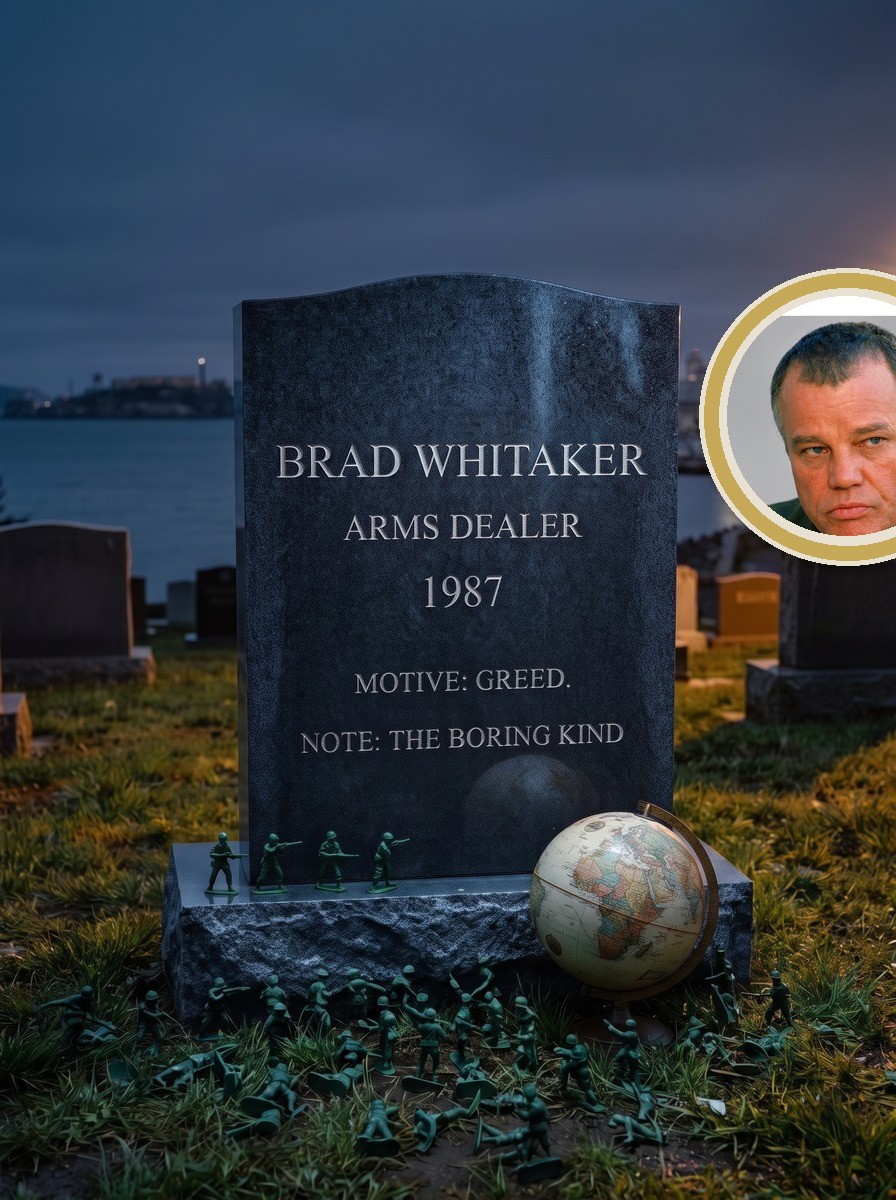 Brad Whitaker headstone in black granite with white lettering